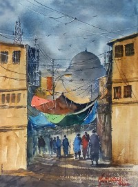 Malik Tariq, 11 x 15 Inch, Watercolor On Paper, Cityscape Painting, AC-MKT-003
